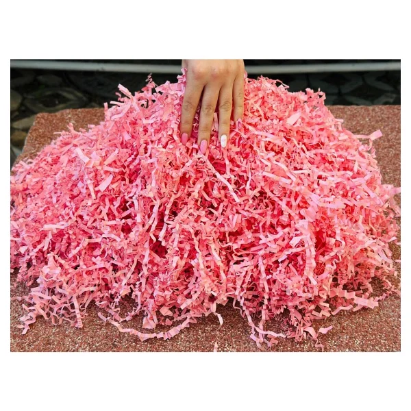 Toz Pembe Z Zigzag Kırpık Kağıt - Hediye Kutu İçi Dolgu Süsleme ve dolgu Malzemesi 25 gr - Görsel 6