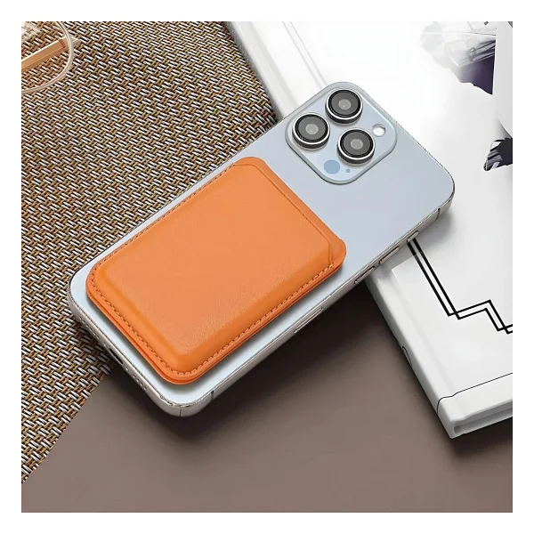 Bix TMW4 iPhone MagSafe Uyumlu Deri Cüzdan Manyetik Kartlık Standlı Katlanabilir Desert Gold - Görsel 5