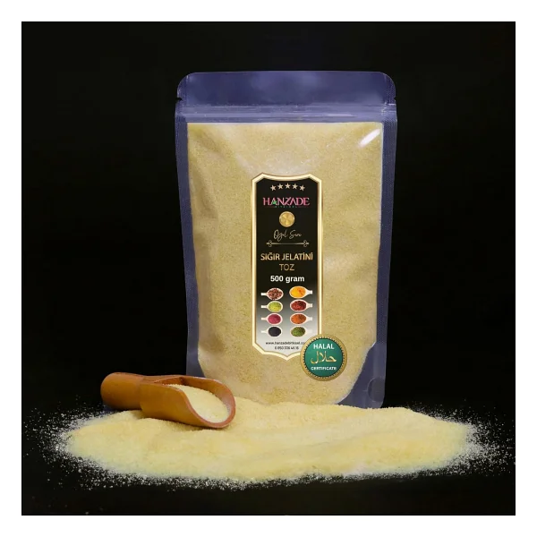 Hanzade Bitkisel Toz Jelatin 100 Gr%100 Saf Sığır Jelatini 240 Bloom Helal Sertifikalı - Görsel 8