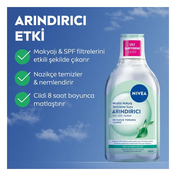 Nivea Micellar Arındırıcı 400 ml Makyaj Temizleme Suyu - Görsel 3