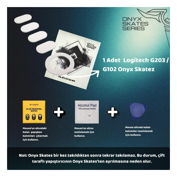 Klasse Onyx Mouse Skate (Logitech G203 / G102 ile uyumlu Skatez) - Görsel 4