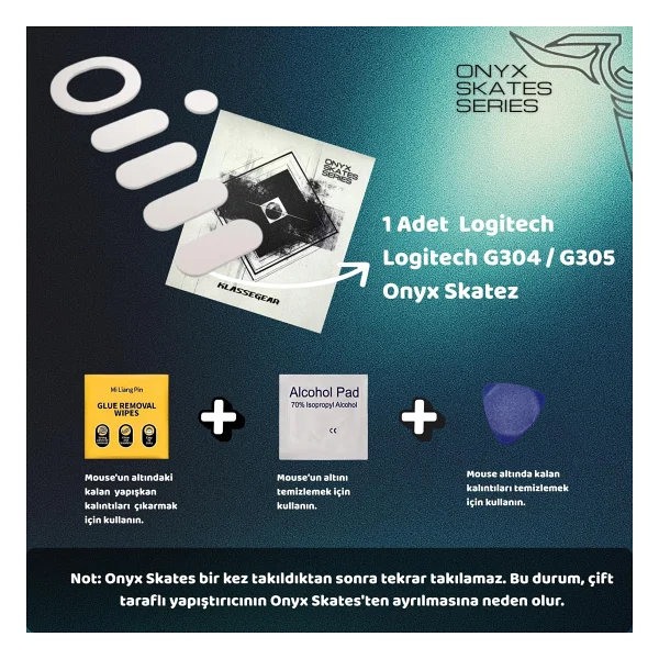 Leaf Shop Onyx Mouse Skate (Logitech G305 / G304 ile Uyumlu Skatez) - Altın - Görsel 4