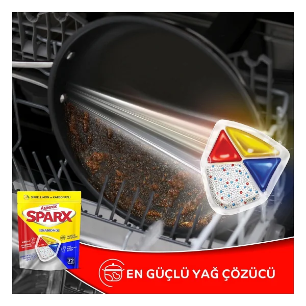 Asperox Sparx Bulaşık Makinesi Tableti 72'li - Görsel 6