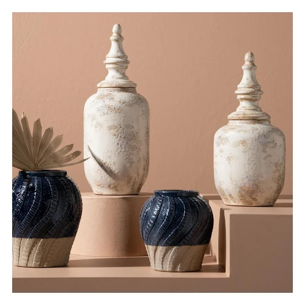 Mudo Home Wavy Seramik Vazo 19 x 23 cm - Görsel 4