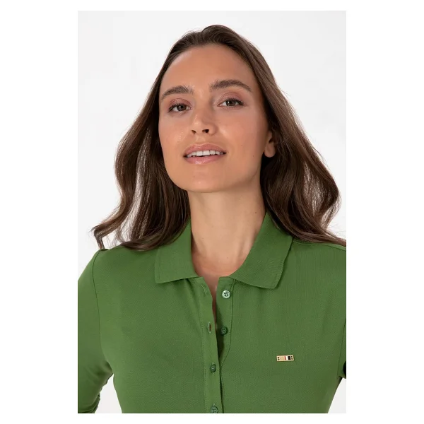 U.S. Polo Assn 50313593 Uzun Kollu Polo Yaka Kadın Tişört - Görsel 2