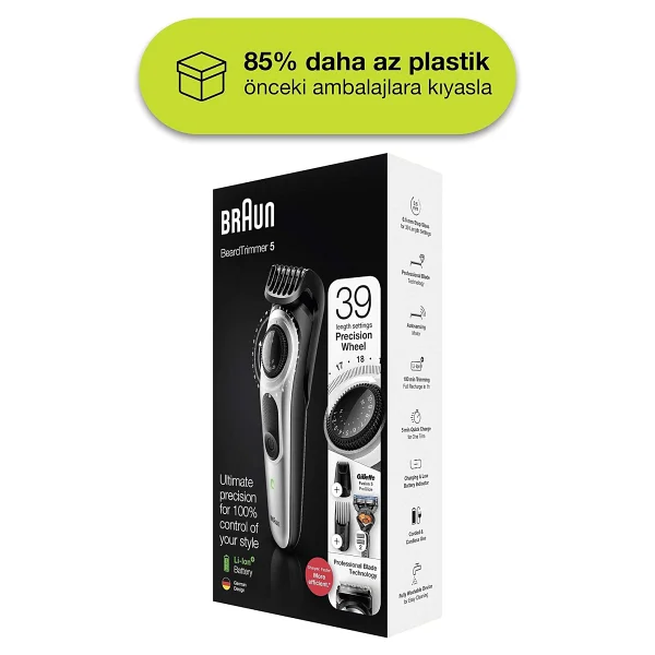 Braun BT5265 + Gillette Fusion5 ProGlide Saç ve Sakal Şekillendirici - Görsel 8