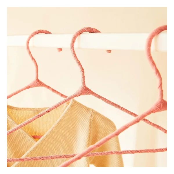 Ocean Home Textile 6'lı Pembe Renk Kumaş Kaplı Metal Bebek Giysi Askısı19.5 x 30 x 0.3 cm - Görsel 6