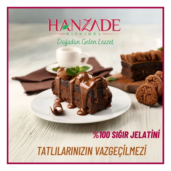 Hanzade Bitkisel Toz Jelatin 500 Gr%100 Saf Sığır Jelatini 240 Bloom Helal Sertifikalı - Görsel 4