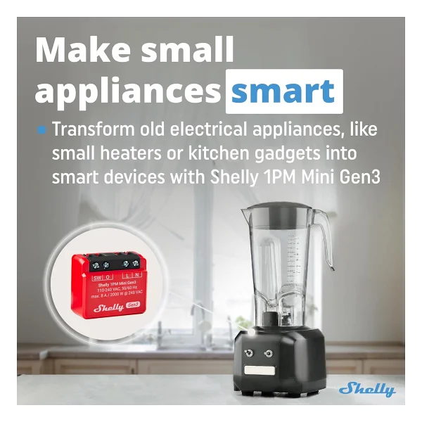 Shelly Plus 1PM Mini Gen 3 Wi-Fi Akıllı Röle - Görsel 4