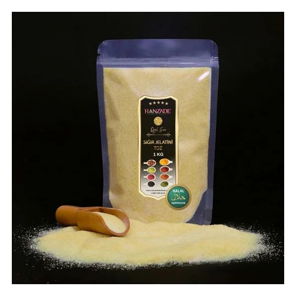 Hanzade Bitkisel Toz Jelatin 500 Gr%100 Saf Sığır Jelatini 240 Bloom Helal Sertifikalı - Görsel 7