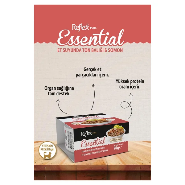 Reflex Plus Essential Ton Balıklı ve Somonlu 70 gr Yetişkin Konserve Kedi Maması - Görsel 3