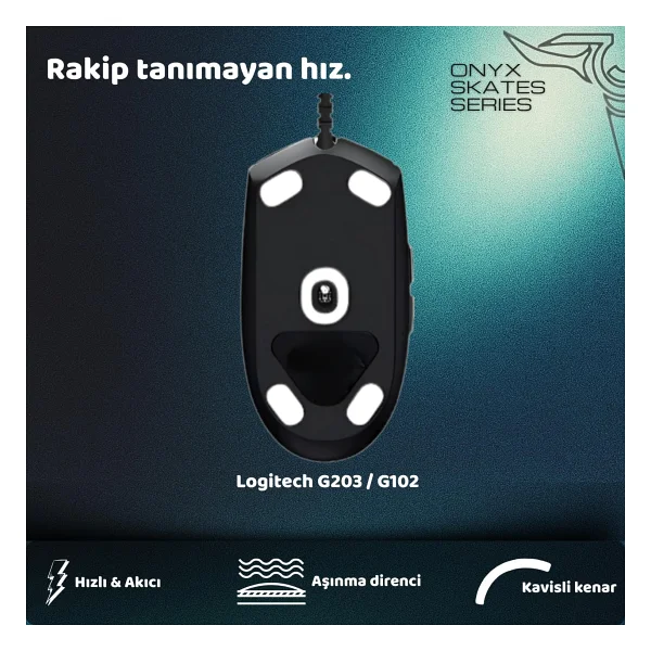 Klasse Onyx Mouse Skate (Logitech G203 / G102 ile uyumlu Skatez) - Görsel 2