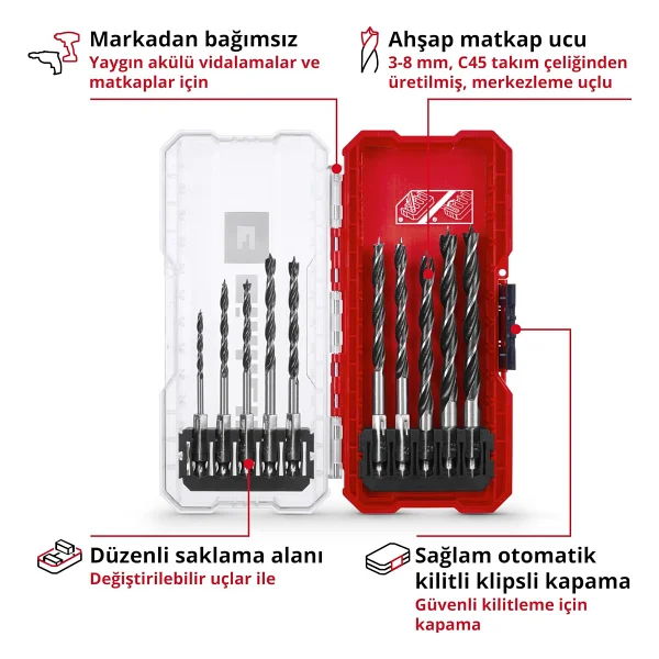 Einhell S-CASE 49108733 10 Parça Ahşap Matkap Ucu Seti - Görsel 3