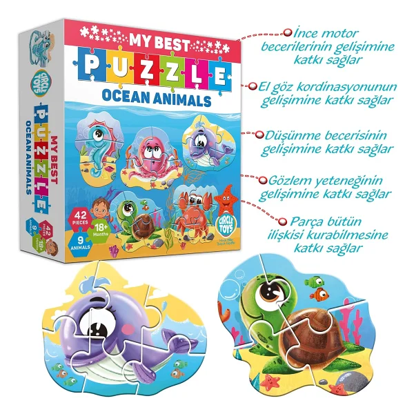 Circle Toys My Best Puzzle Ocean Animals - Görsel 2