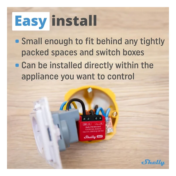 Shelly Plus 1PM Mini Gen 3 Wi-Fi Akıllı Röle - Görsel 3