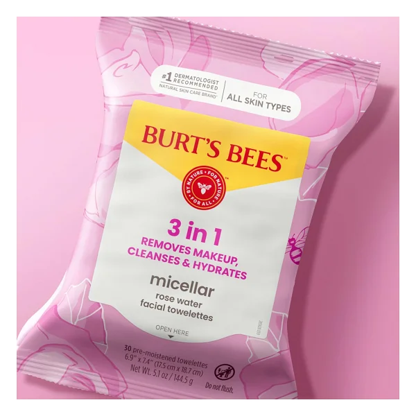 Burt's Bees Gül Suyu İçeren Micellar Makyaj Temizleme Mendili, 30 Adet - Görsel 8