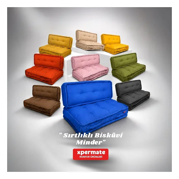 XPERMATE Bisküvi Minder Petek Önü Palet Üstü Minderi Fransız Minder Bank ve Bahçe Minderi 60X120x14 cm (KİREMİT) - Görsel 6