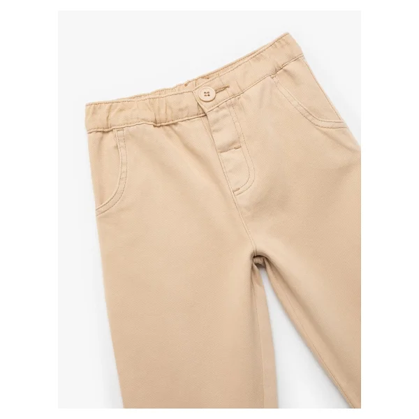 Pamuklu Katlamalı Paça Beli Lastikli Oversize Pantolon - Görsel 3
