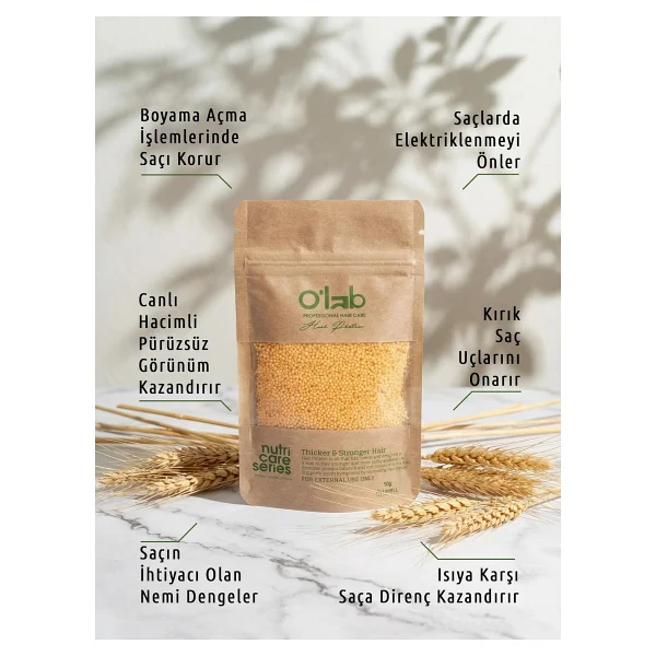 Olab Protein Bazlı Saç Bakım Tozu 50 g x 20'li Set Boyalı Saçlar İçin Onarıcı, Hacim Veren ve Yıpranma Karşıtı Saç Proteini - Görsel 3