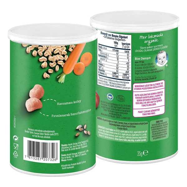 Gerber Organik Buğday ve Yulaflı Bebek Atıştırmalığı 35 gr 5 Adet - Görsel 3