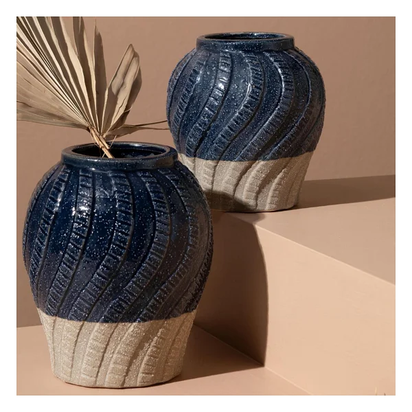 Mudo Home Wavy Seramik Vazo 19 x 23 cm - Görsel 2