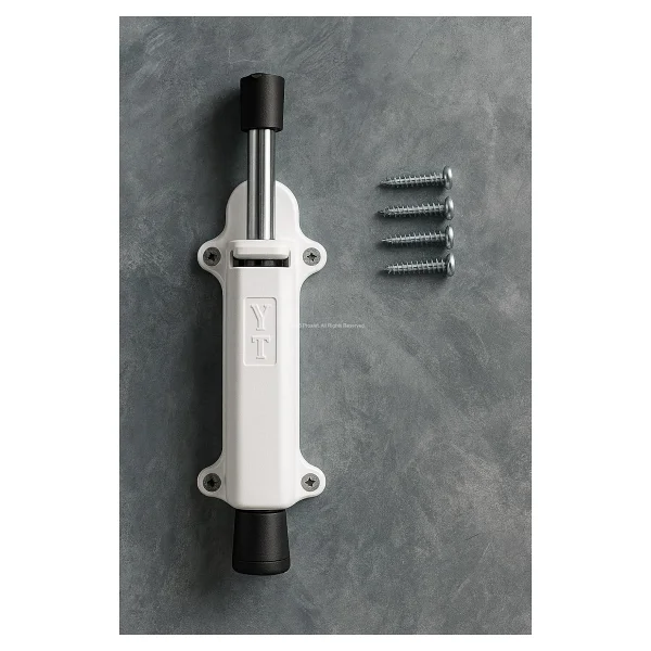Proalet Basmalı Kapı Stoperi, 4 Vida Dahil, Dayanıklı Metal, Kolay Montajlı, Modern Tasarımlı Kapı Tutucu, Estetik ve Ergonomik İç Mekan Aksesuarı (Beyaz) - Görsel 8