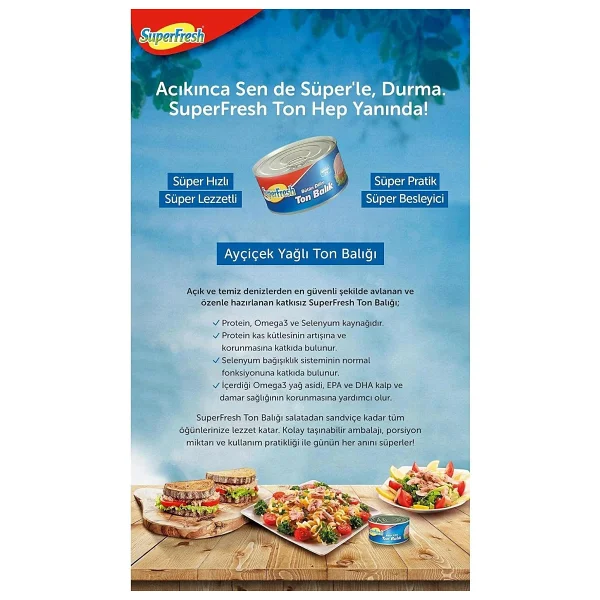SuperFresh Ayçiçek Yağlı Ton Balığı 3x75 gr - Görsel 5