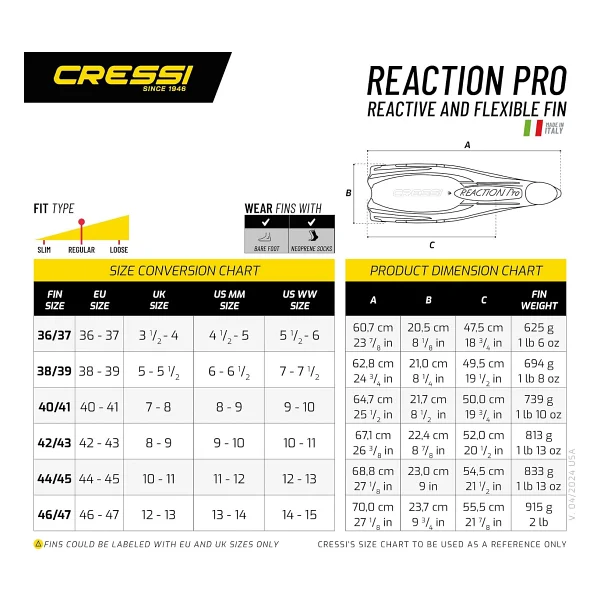 Cressi Reaction Pro Dalış Paleti - Görsel 5