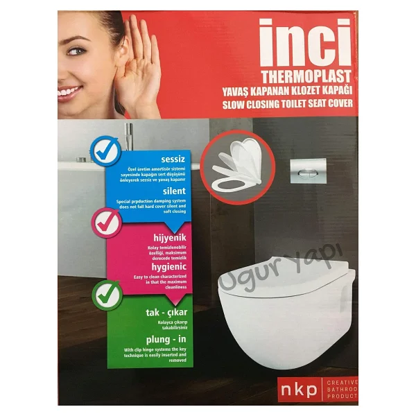 Nkp Inci Thermoplast Yavaş Kapanır Klozet Kapağı 0336 - Görsel 6