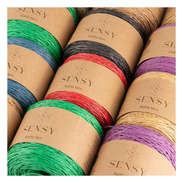 SENSY Premium 250 gr Doğal Kağıt Ip, Hasır Kağıt Iplik, Rafya,çanta,supla,şapka Ipi,250m Sütlü Kahve - Görsel 8