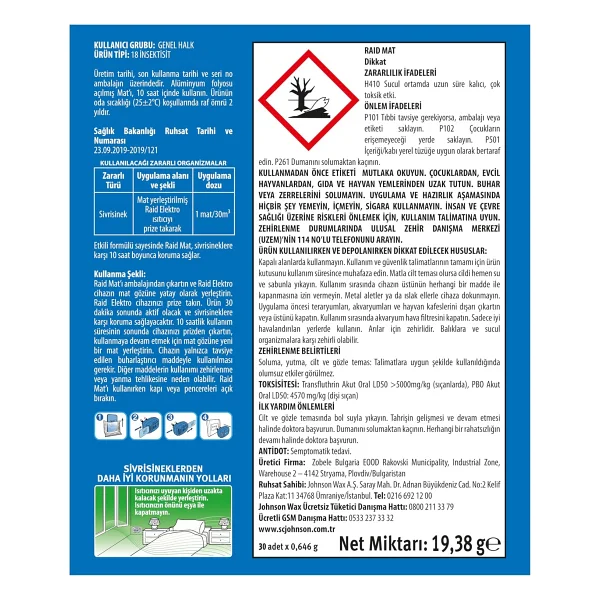Raid Elektro Mat Kokusuz Tablet 30'lu - Görsel 2
