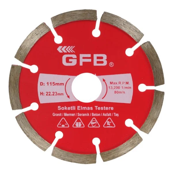 Gfb Soketli Elmas Beton Mermer Kesici 115mm - Görsel 3