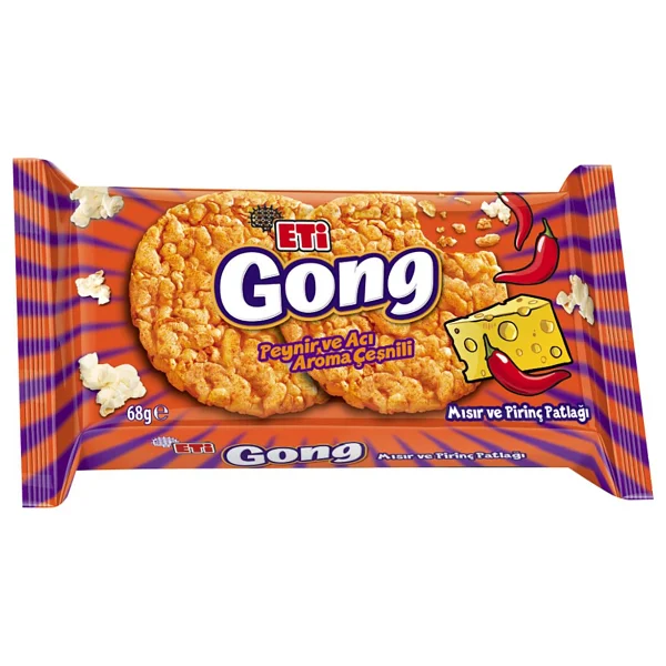 Eti Gong Peynirli ve Acı Aroma Çeşnili Mısır ve Pirinç Patlağı 68 gr - Görsel 3