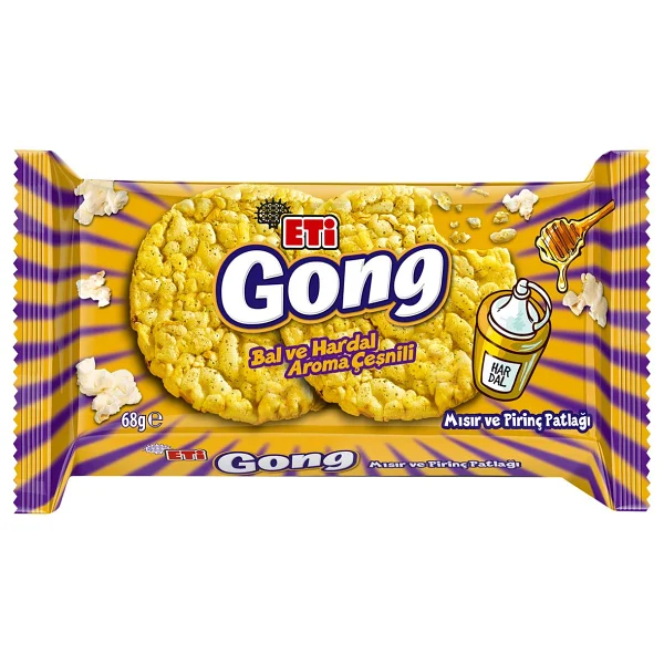 Eti Gong Ballı ve Hardallı Mısır ve Pirinç Patlağı 68 gr - Görsel 3