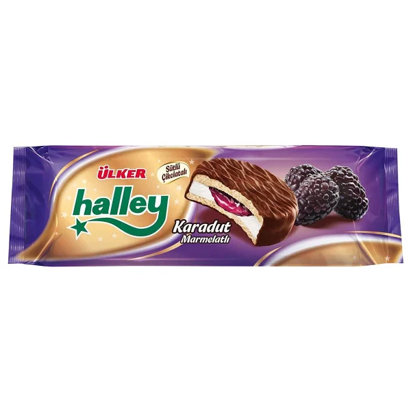 Ülker Halley Mini Karadut Dolgulu Sandviç Bisküvi 236 gr - Görsel 3
