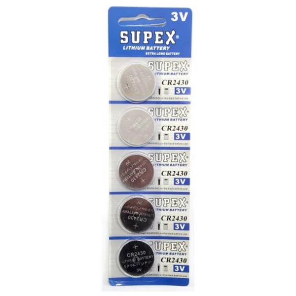Supex CR2430 3 V Lityum Düğme Pil 5'li - Görsel 6