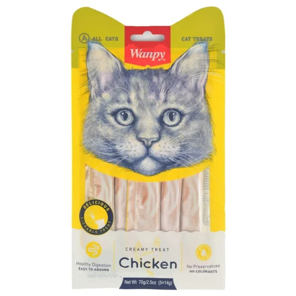 Wanpy Tavuklu 5x14 gr Krema Kedi Ödül Maması - Görsel 8