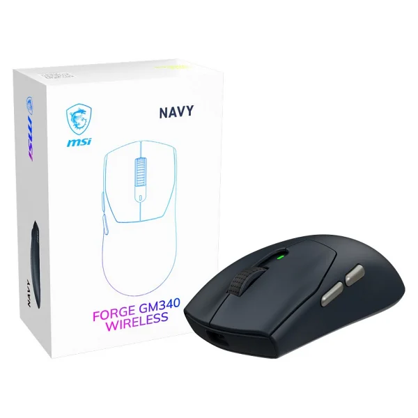 MSI Forge GM340 Wireless Siyah Şarjlı Optik Kablolu/Kablosuz Oyuncu Mouse - Görsel 4