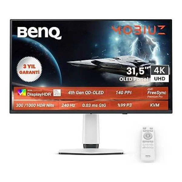 BenQ Mobiuz EX321UZ 31.5" 0.03 ms 4K 240 Hz OLED Oyuncu Monitörü - Görsel 5