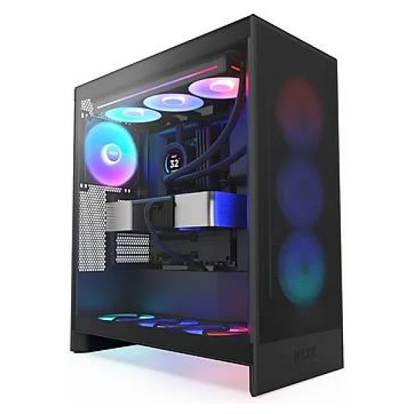 NZXT H7 Flow 2024 CM-H72FB-R1 RGB Fanlı Siyah E-ATX Oyuncu Kasası - Görsel 2
