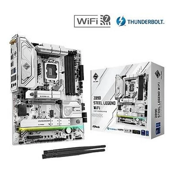 Asrock Z890 Steel Legend Wi-Fi Intel LGA1851 DDR5 ATX Anakart - Görsel 2