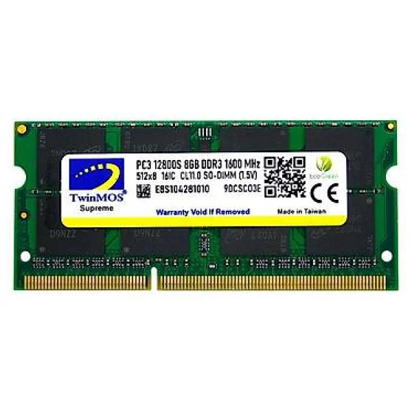 Twinmos 8GB 1600MHz DDR3 1.5v MDD38GB1600N Notebook RAM - Görsel 3