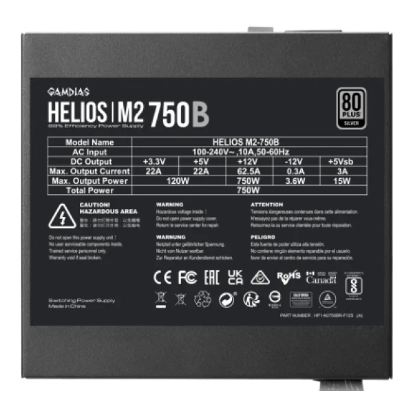 Gamdias HELIOS M2-750B 750 W Power Supply - Görsel 4