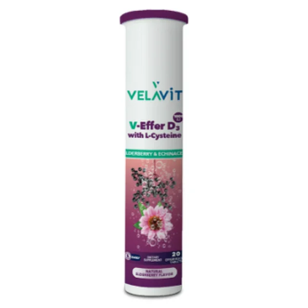 Velavit V-Effer D3 with L-Cysteine 20 Efervesan Tablet - Görsel 2