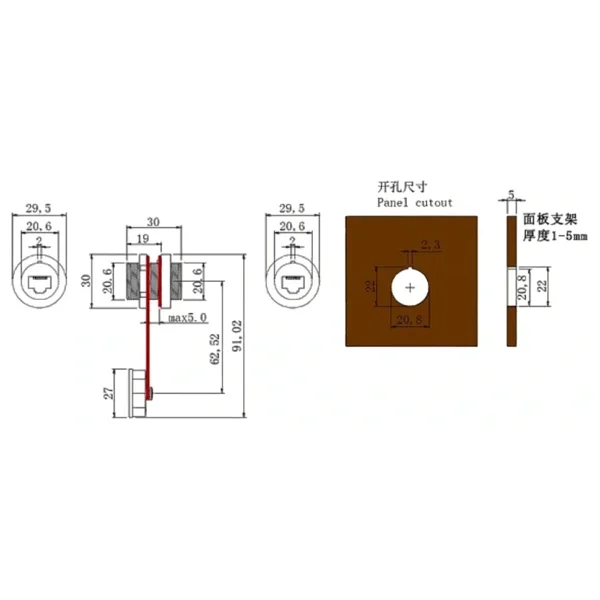Ic-266H Pano Tipi Rj45 Soket Ip67 - Görsel 3