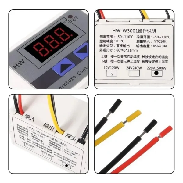 XH-W3001 220V AC Dijital Termostat 1500W - Görsel 6