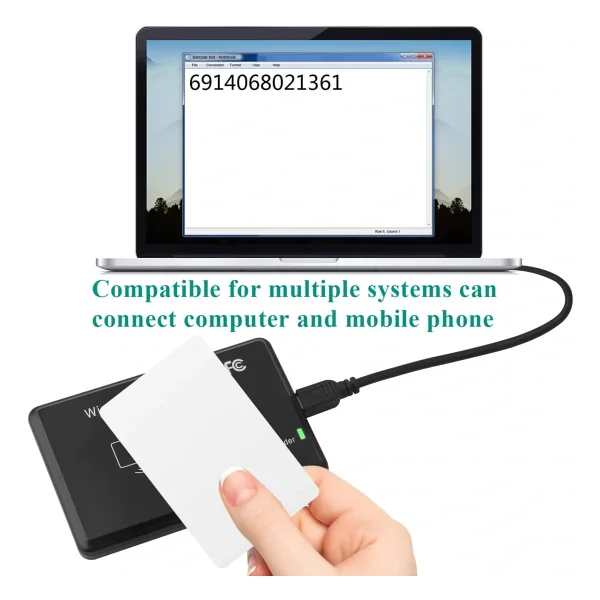 125 Khz RFID Kart Etiket Okuyucu USB Card Reader - Görsel 9