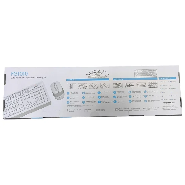 A4 Tech FG1010 Beyaz Q Kablosuz Klavye Mouse Seti - Görsel 7