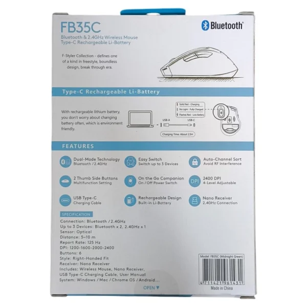 A4 Tech FB35C Şarjlı Optik Kablosuz Mouse - Görsel 5