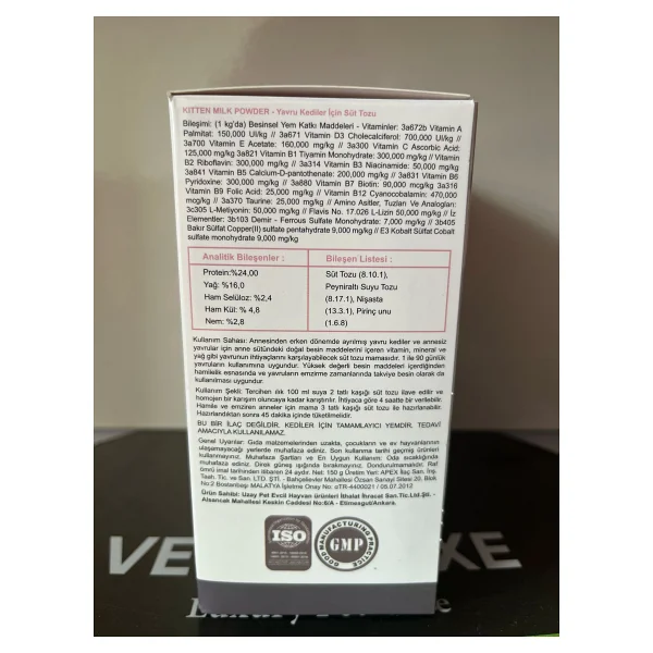 Vetdeluxe Kitty Milk 150 gr Taurinli Ve Vitaminli Kedi Süt Tozu - Görsel 3